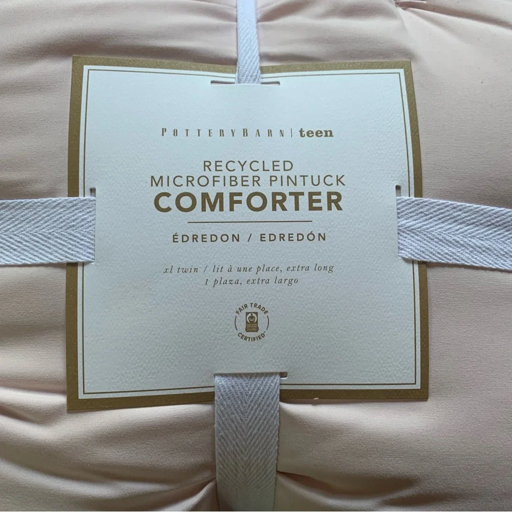 Pottery Barn Teen Blush Pink Microfiber Pintuck Comforter•NWT